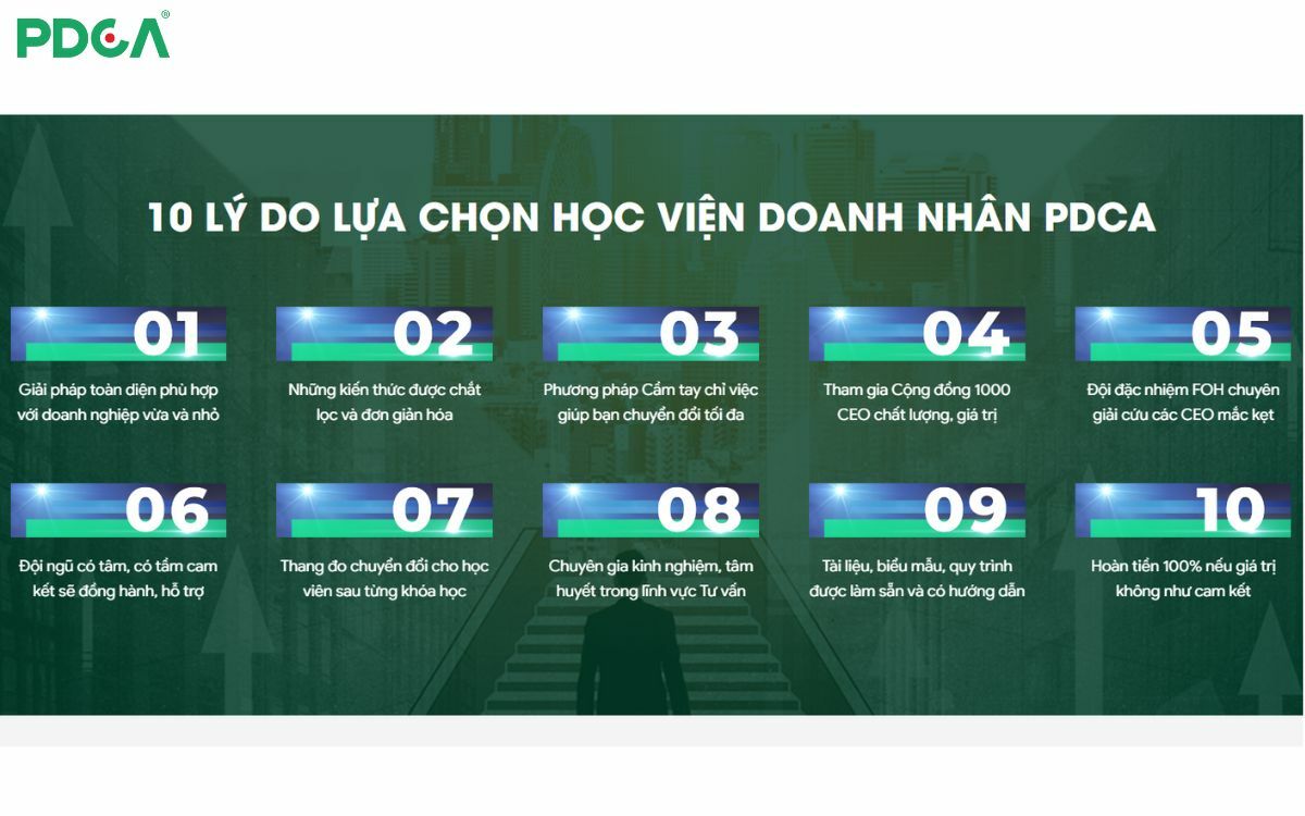 Lý do bạn nên chọn trường doanh nhân PDCA